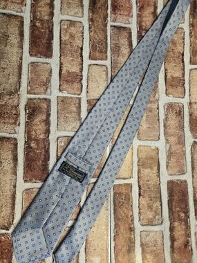 II Camiciaio Blue And Gray Patterned All Silk Tie